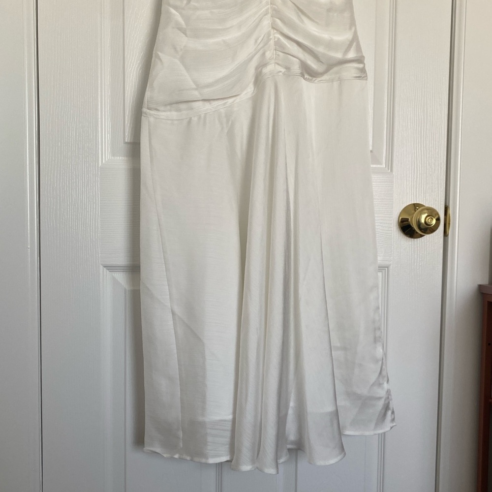 NWT BCBGMaxAzria Ruched Drop Waist Midi Dress - Picture 9 of 12